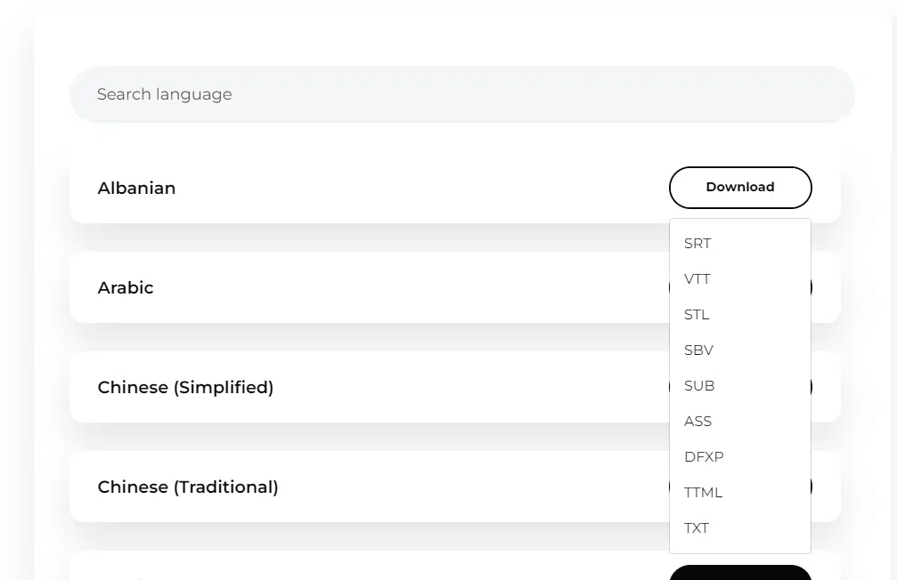 selecting the format of the text file step